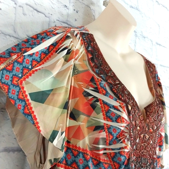 Apt. 9 Tunic Top Boho Embroidered Beaded at Neckline Sz 3X - Picture 2 of 5